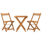 Muebles cafetería plegables 3 pzas madera maciza acacia