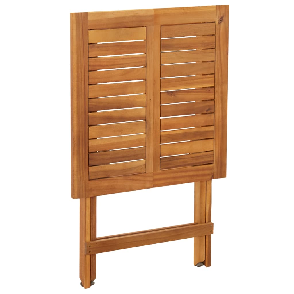 Mesa y sillas plegables terraza 3 pzas y cojines madera acacia