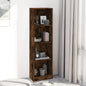 4-tier smoked oak wood shelving unit 40x24x143 cm