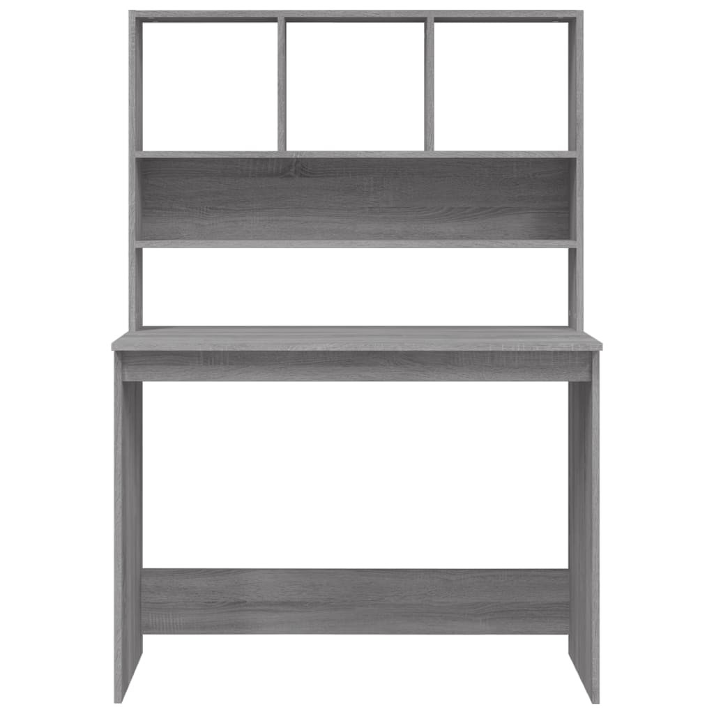 Escritorio con estantes contrachapada gris Sonoma 102x45x148cm