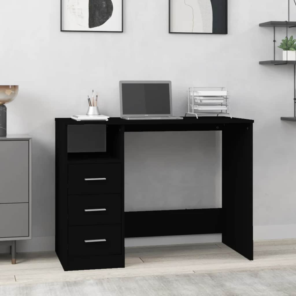 Escritorio cajón madera contrachapada blanco brillo 115x50x75cm