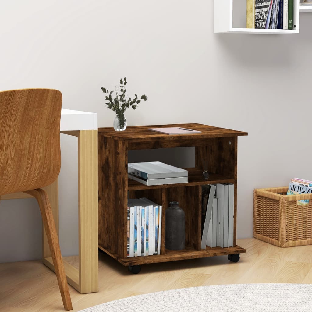 Armario con ruedas madera contrachapada gris Sonoma 60x45x60 cm
