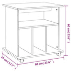 Armario con ruedas madera contrachapada gris Sonoma 60x45x60 cm
