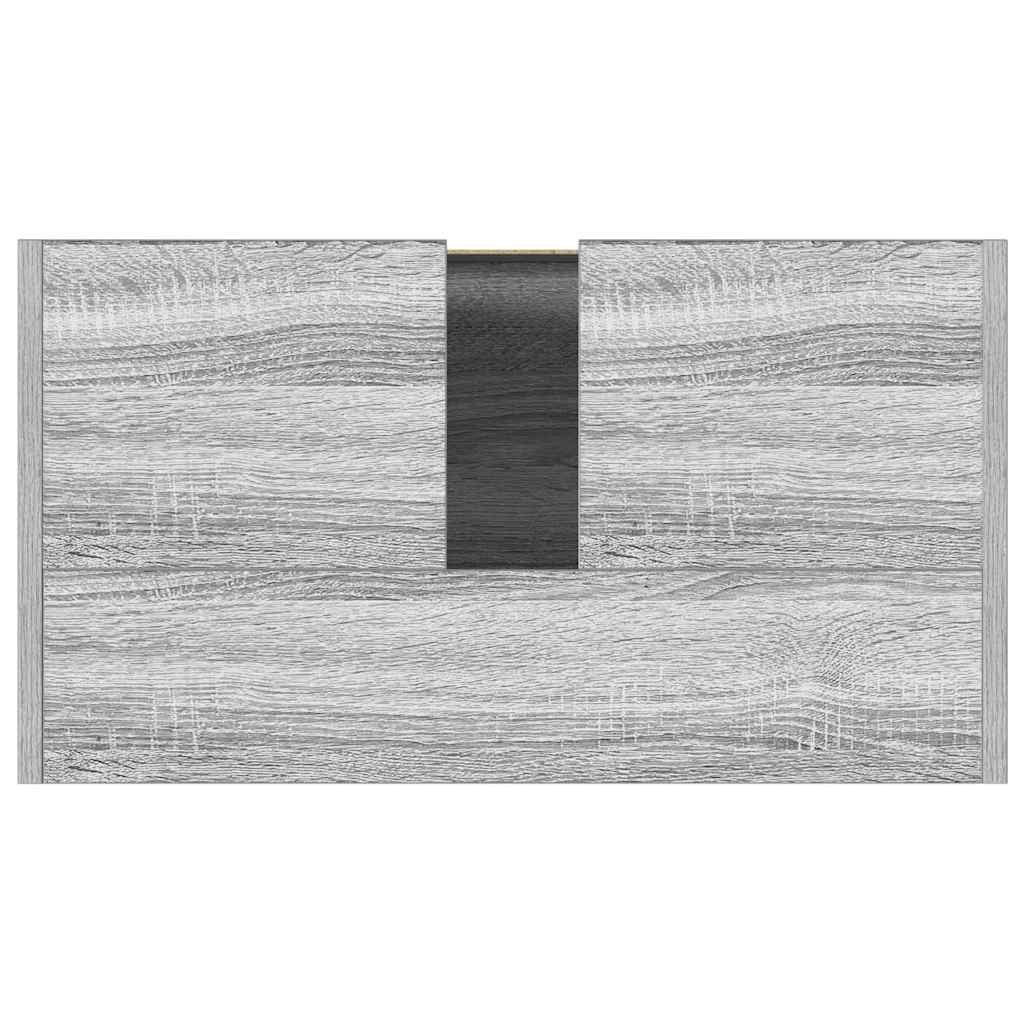 Armario de baño madera contrachapada gris Sonoma 60x33x61 cm