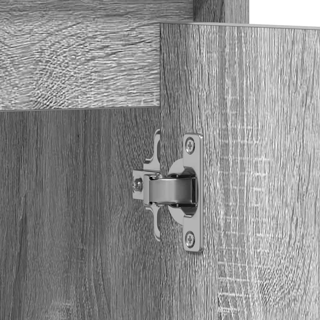 Armario de baño madera contrachapada gris Sonoma 60x33x61 cm
