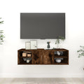 Estantería pared madera contrachapada roble ahumado 102x30x29cm