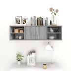 Estantería de pared madera contrachapada gris 102x30x29 cm