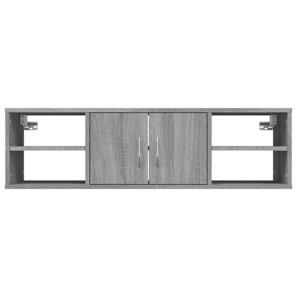 Estantería de pared madera contrachapada gris 102x30x29 cm
