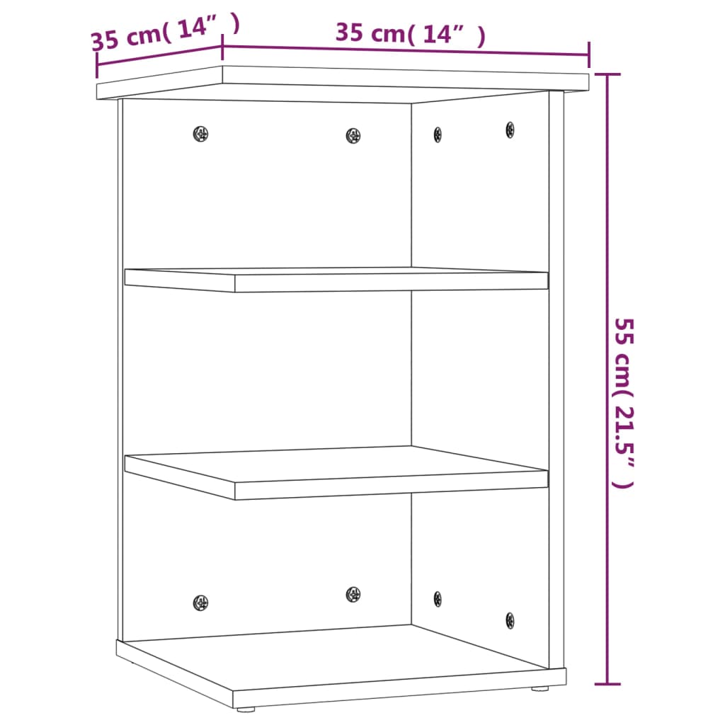 Mueble auxiliar madera contrachapada gris Sonoma 35x35x55 cm