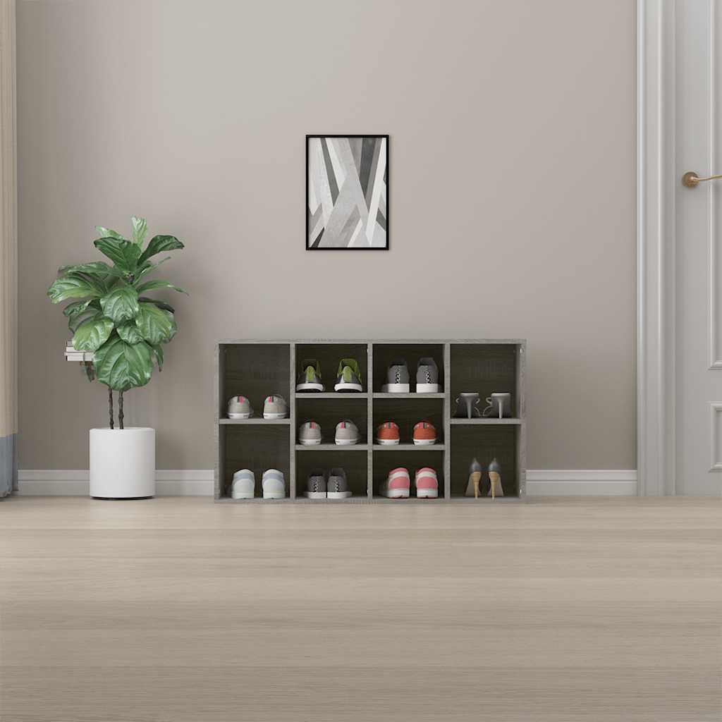 Zapatero madera contrachapada gris Sonoma 103x30x55 cm