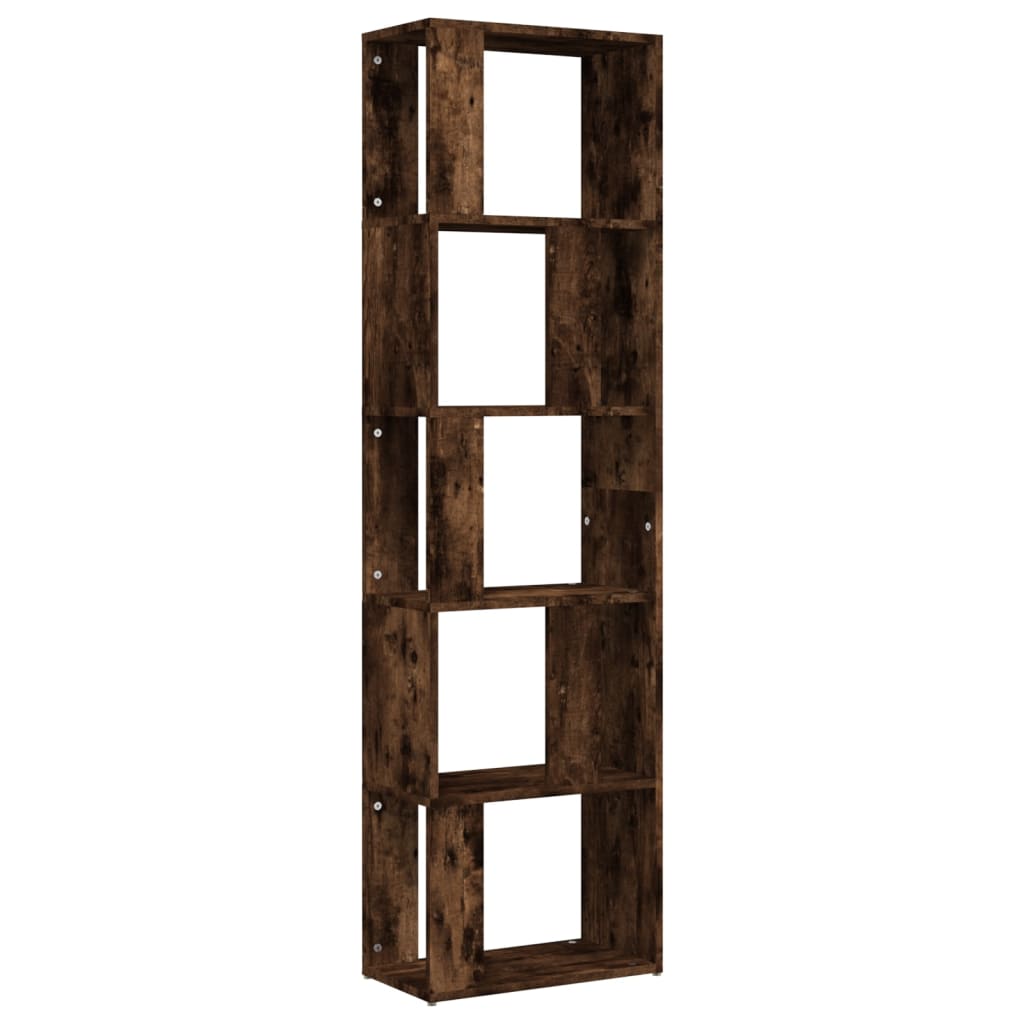 Estantería de madera contrachapada roble ahumado 45x24x160 cm