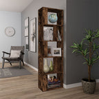 Estantería de madera contrachapada roble ahumado 45x24x160 cm