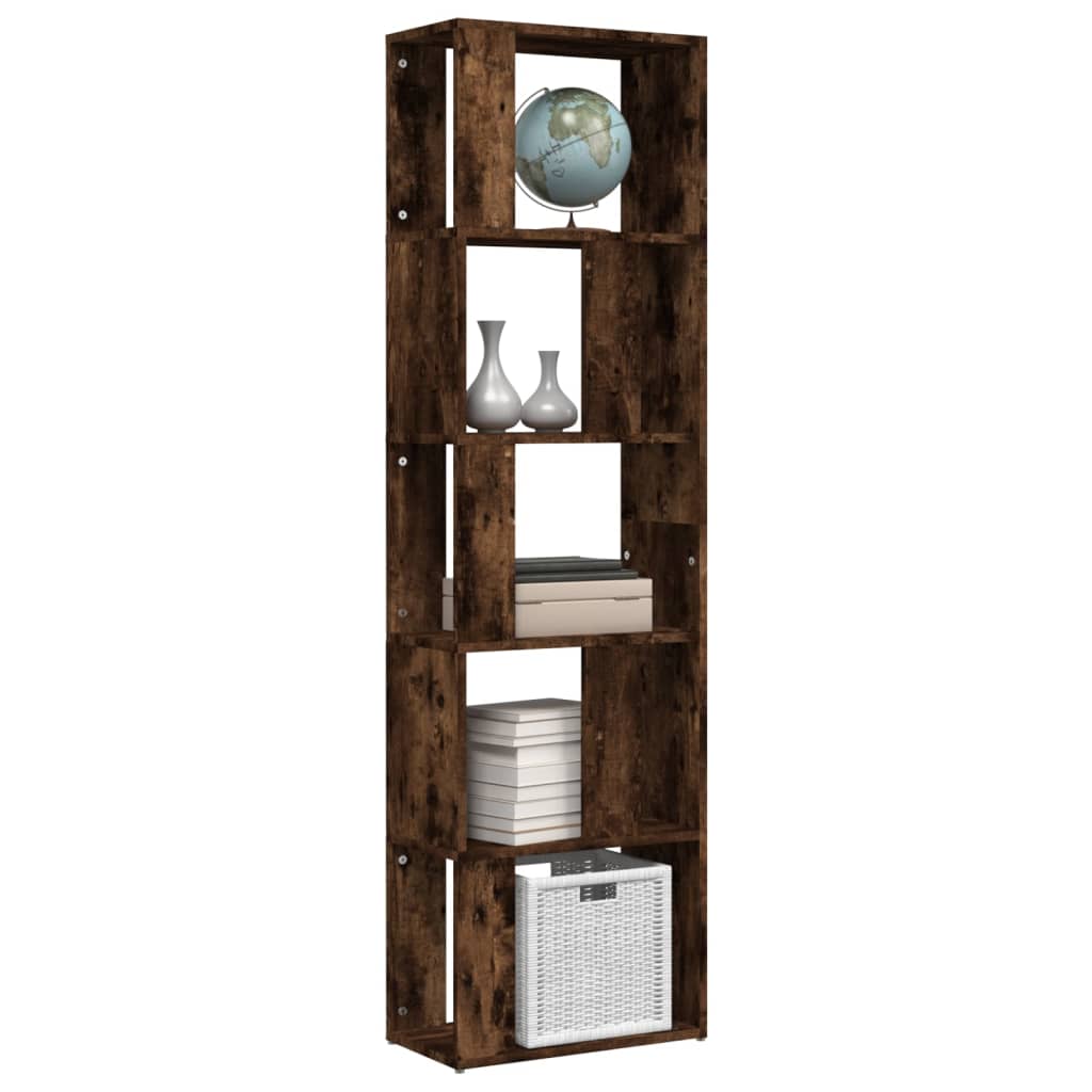 Estantería de madera contrachapada roble ahumado 45x24x160 cm