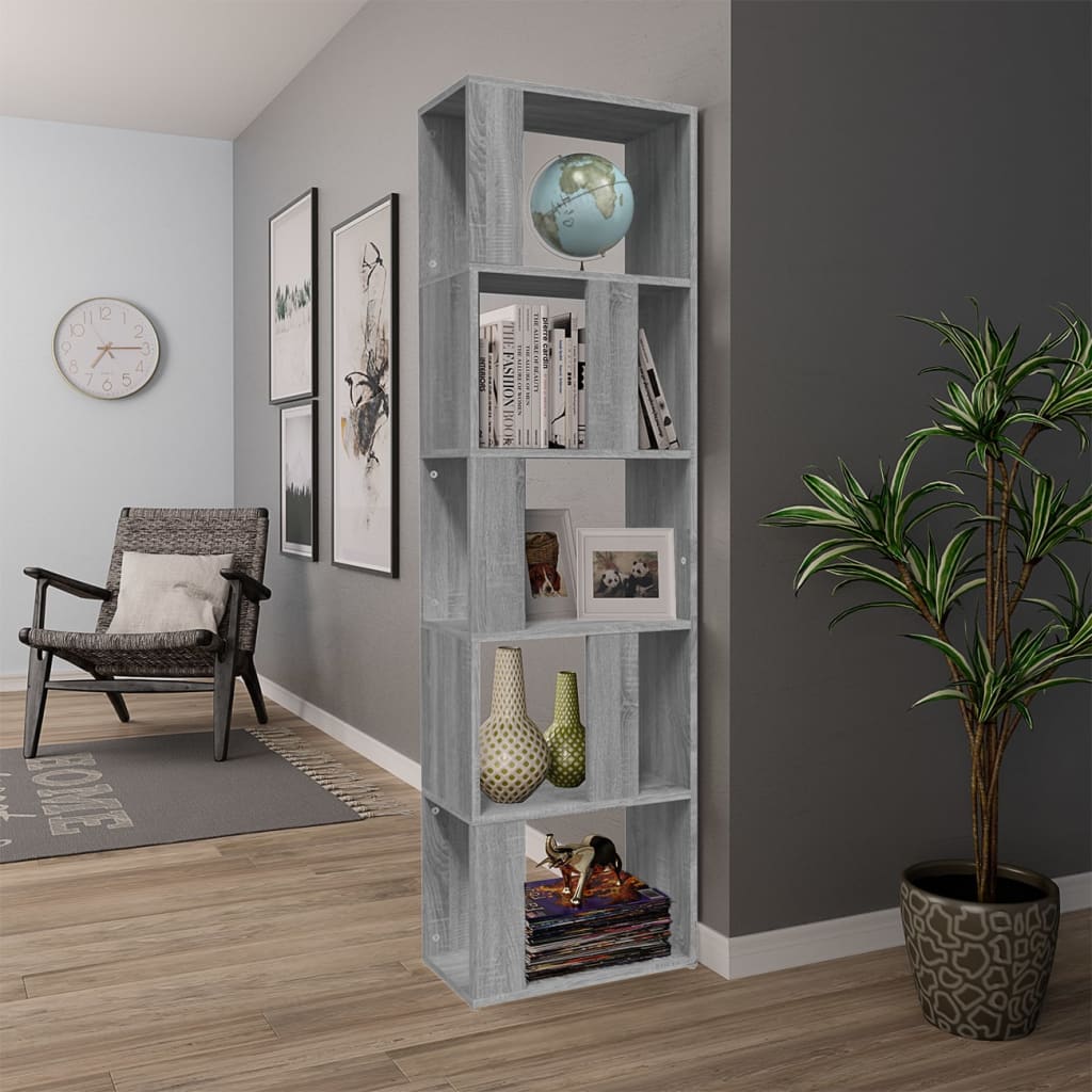 Estantería de madera contrachapada gris Sonoma 45x24x160 cm