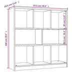 Estantería madera contrachapada marrón roble 97,5x29,5x100 cm