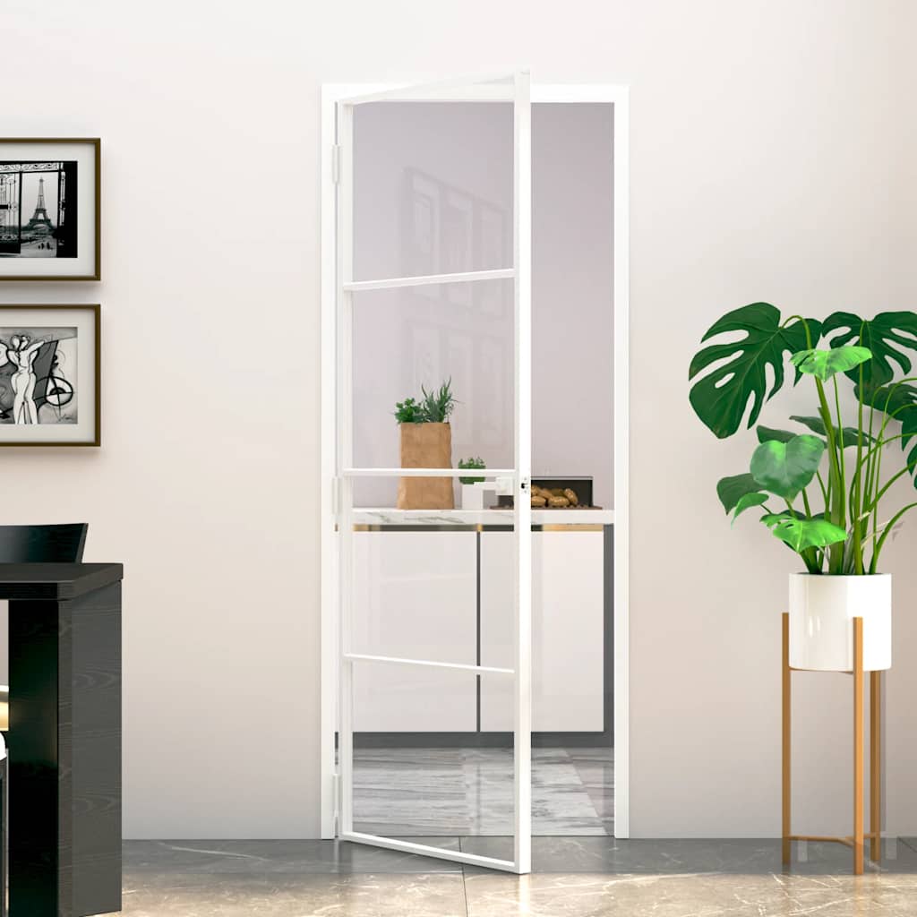 Golden interior door tempered glass and aluminum 76x201.5cm