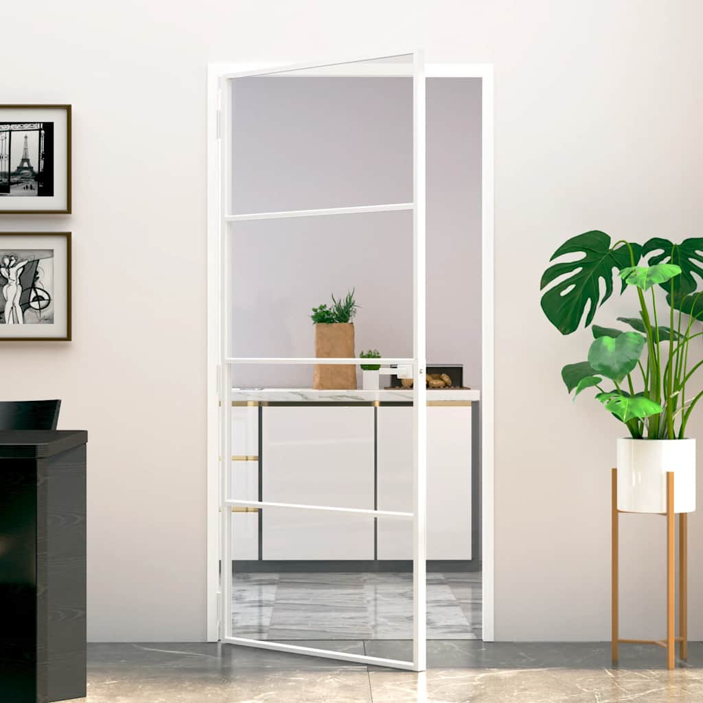 Golden interior door tempered glass and aluminum 76x201.5cm