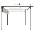 Pérgola con cubierta retráctil color crema 295x292x230 cm