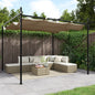 Pérgola con cubierta retráctil color crema 295x292x230 cm