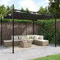 Pérgola con cubierta retráctil color crema 295x292x230 cm