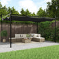 Pérgola con cubierta retráctil color crema 295x292x230 cm
