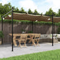 Pérgola con cubierta retráctil color crema 295x292x230 cm