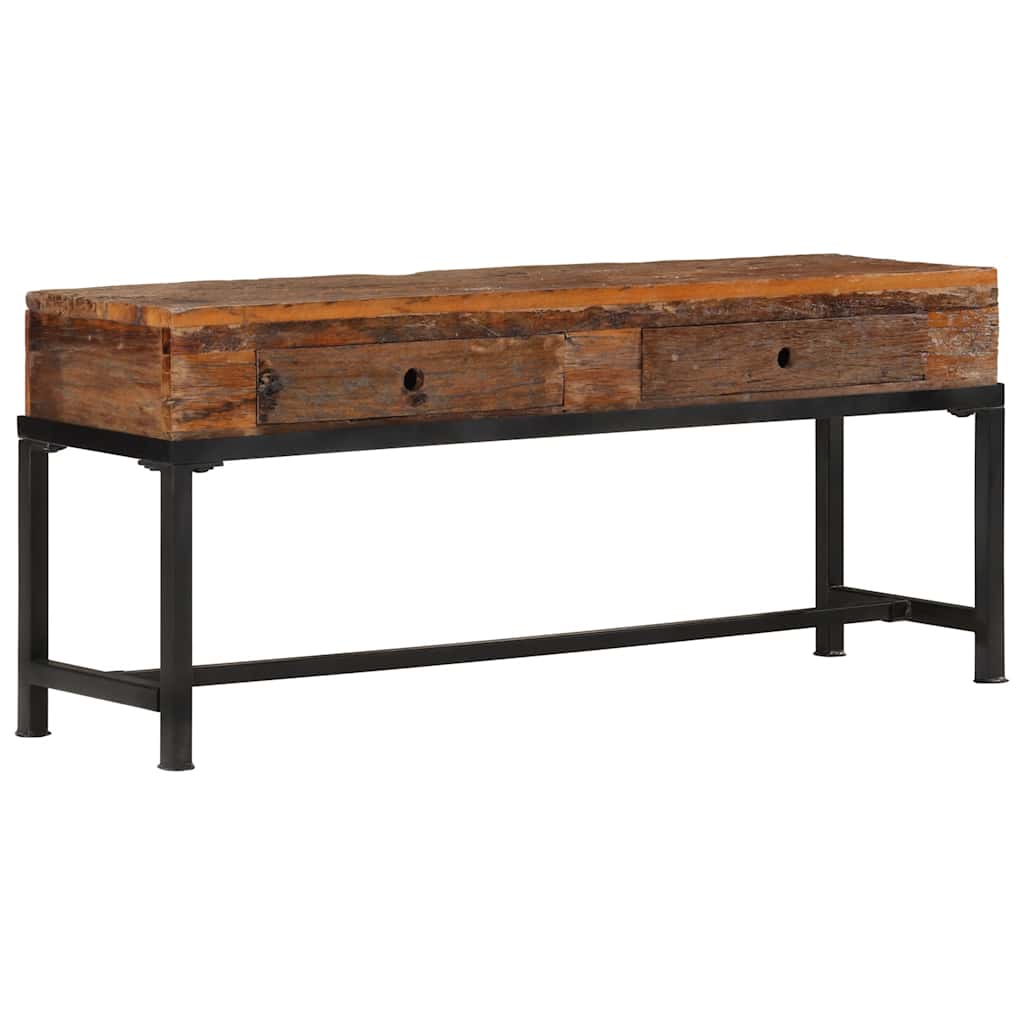Mueble de TV madera maciza reciclada 110x30x46 cm