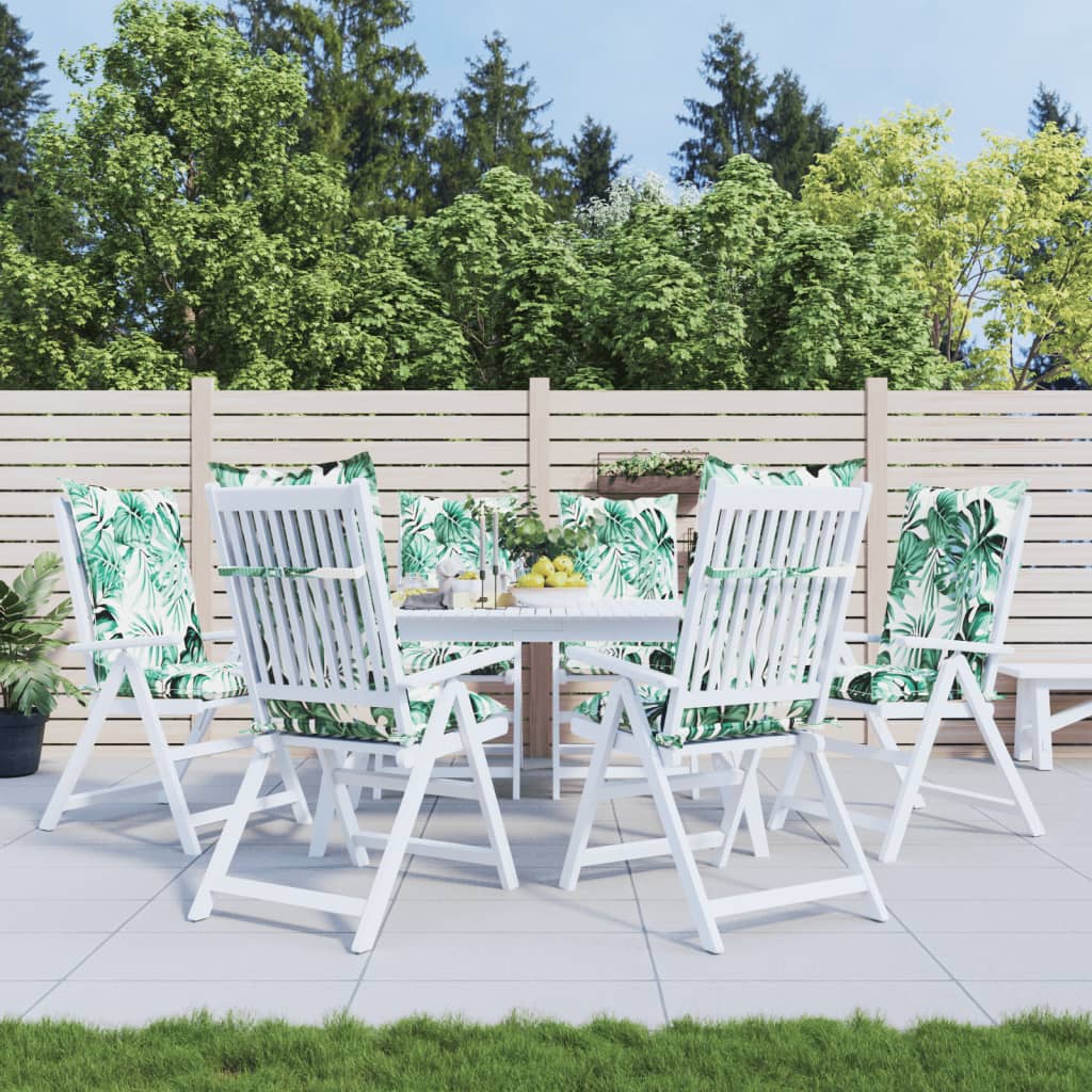 Cojín silla de jardín respaldo alto 2 uds tela azul 120x50x3 cm