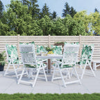 Cojín silla de jardín respaldo alto 2 uds tela azul 120x50x3 cm
