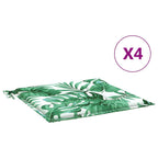 Cojines de sillas 4 pcs Patrón de hoja 50 x 50 x 4 cm