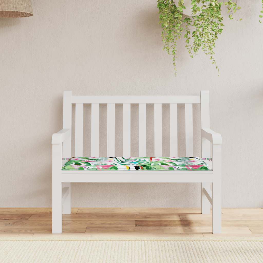 Cojín banco de jardín tela Oxford estampado hojas 100x50x3 cm