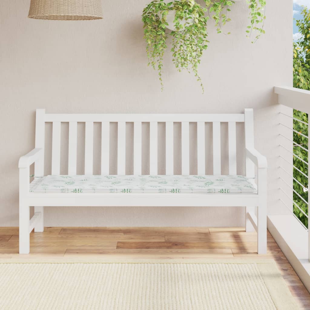 Cojín banco de jardín tela Oxford estampado hojas 100x50x3 cm