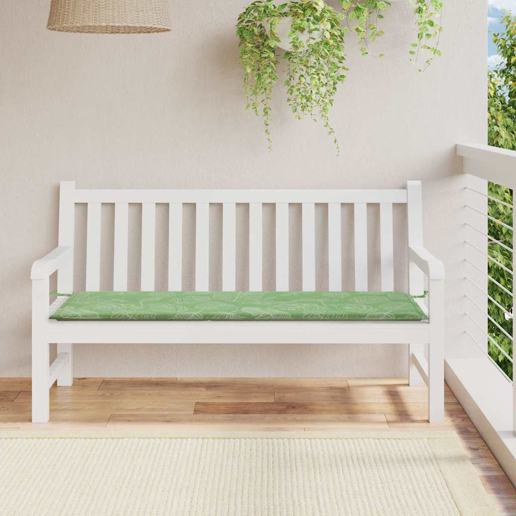 Cojín banco de jardín tela Oxford estampado hojas 100x50x3 cm