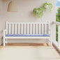 Garden bench cushion, blue and white striped fabric, 200x50x4 cm