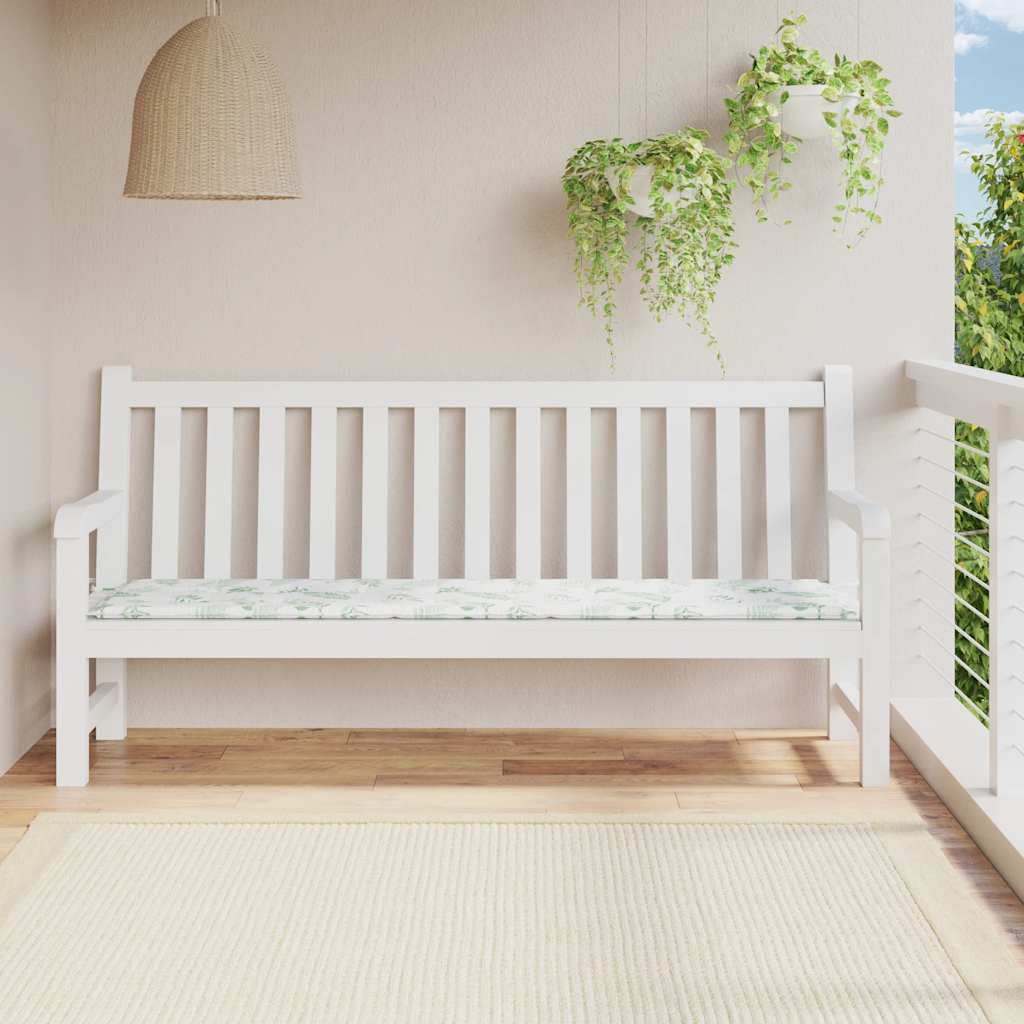 Cojín de banco de jardín tela a rayas azul y blanco 200x50x4 cm