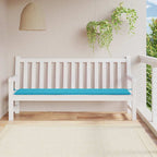 Cojín de banco de jardín tela a rayas azul y blanco 200x50x4 cm