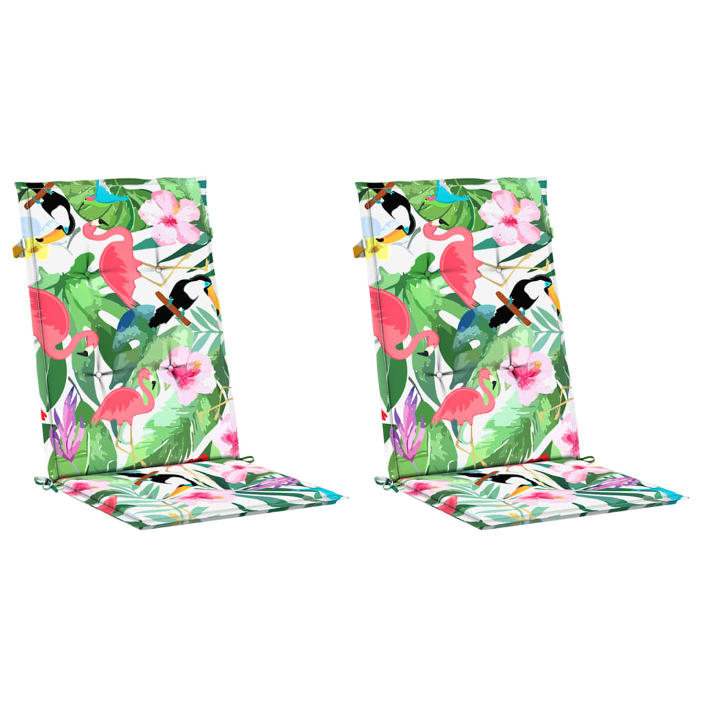 Cojines para silla 2 uds tela multicolor 120x50x3 cm