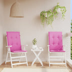 Cojín silla de jardín respaldo alto 2 uds tela azul 120x50x3 cm