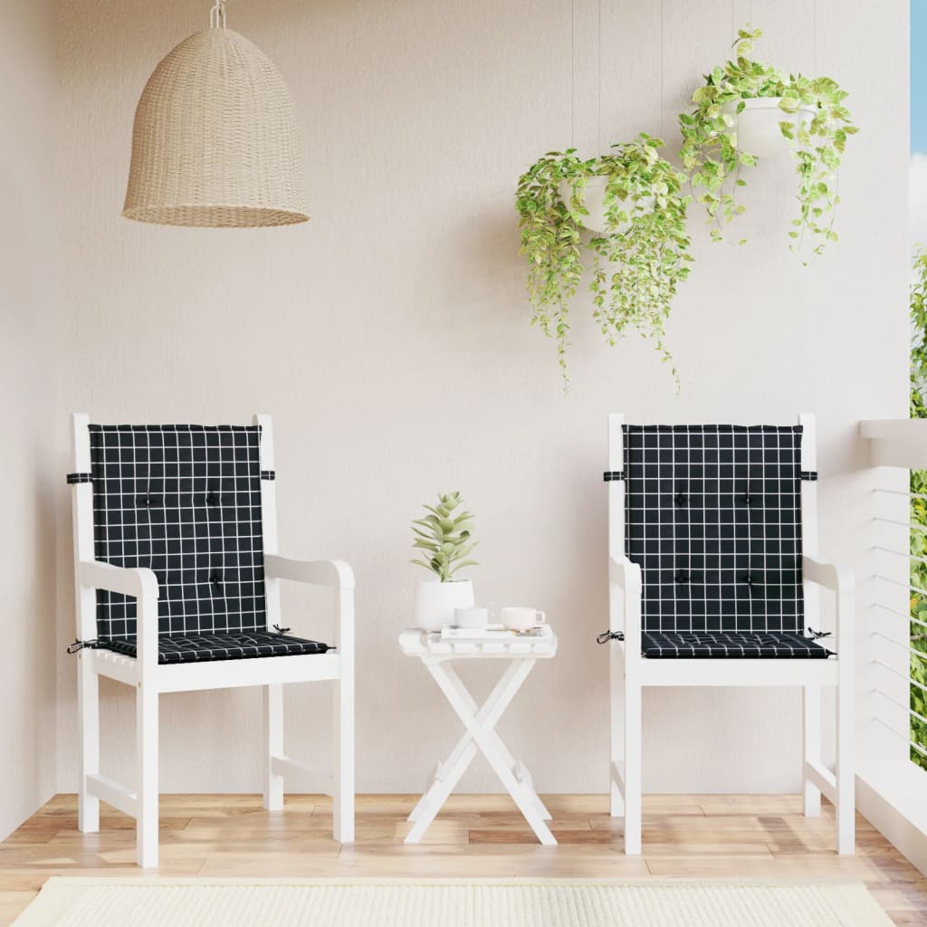 Cojín silla jardín respaldo bajo 2 uds tela Oxford antracita