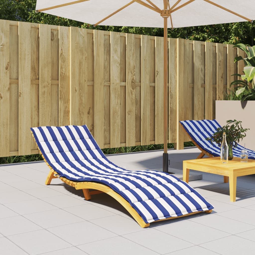 Cojín de tumbona de tela Oxford a cuadros gris 186x58x4 cm