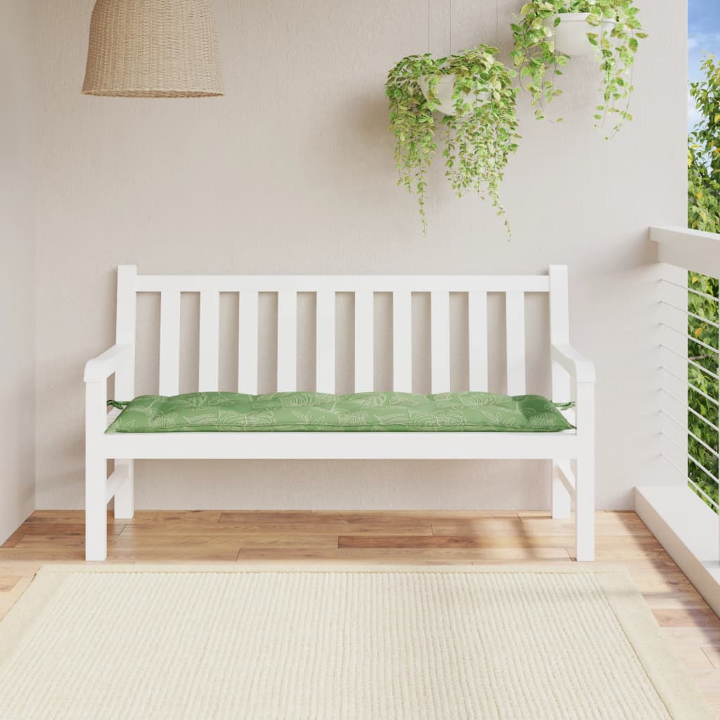 Cojín banco de jardín tela Oxford estampado hojas 100x50x3 cm