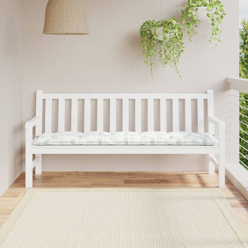 Cojín banco de jardín tela Oxford estampado hojas 100x50x3 cm