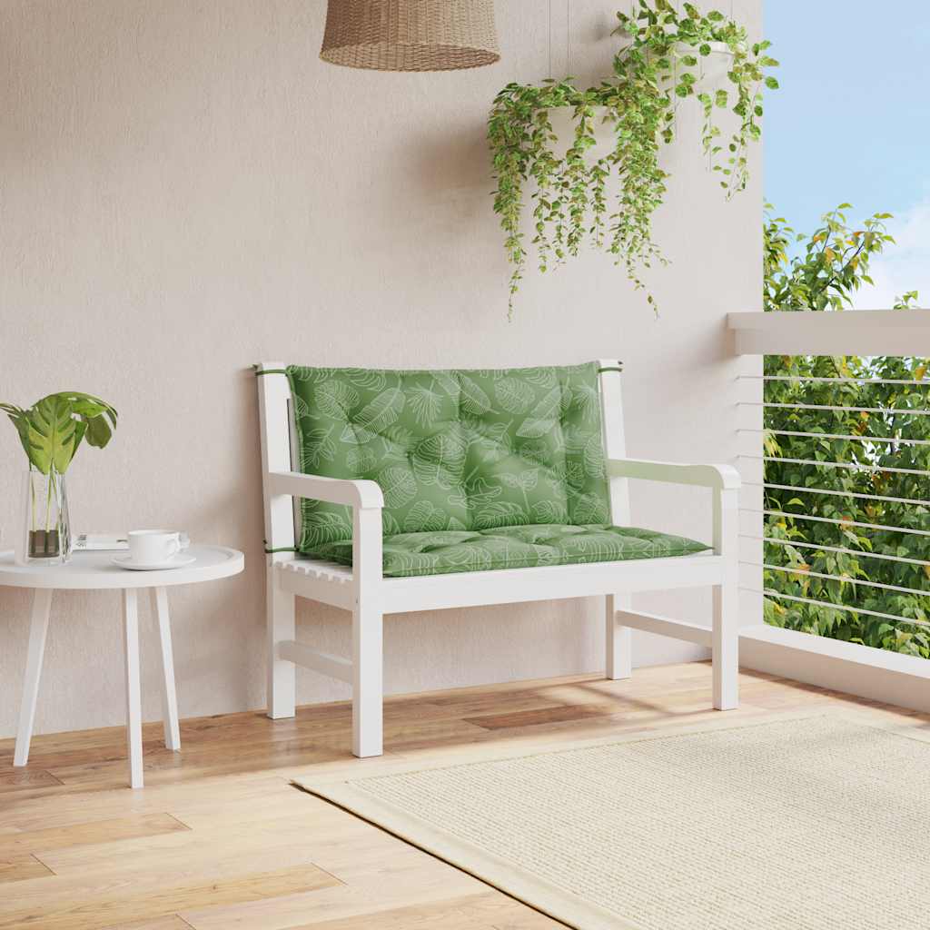 Cojín de banco de jardín tela a rayas azul y blanco 200x50x4 cm