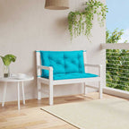 Cojín de banco de jardín tela a rayas azul y blanco 200x50x4 cm