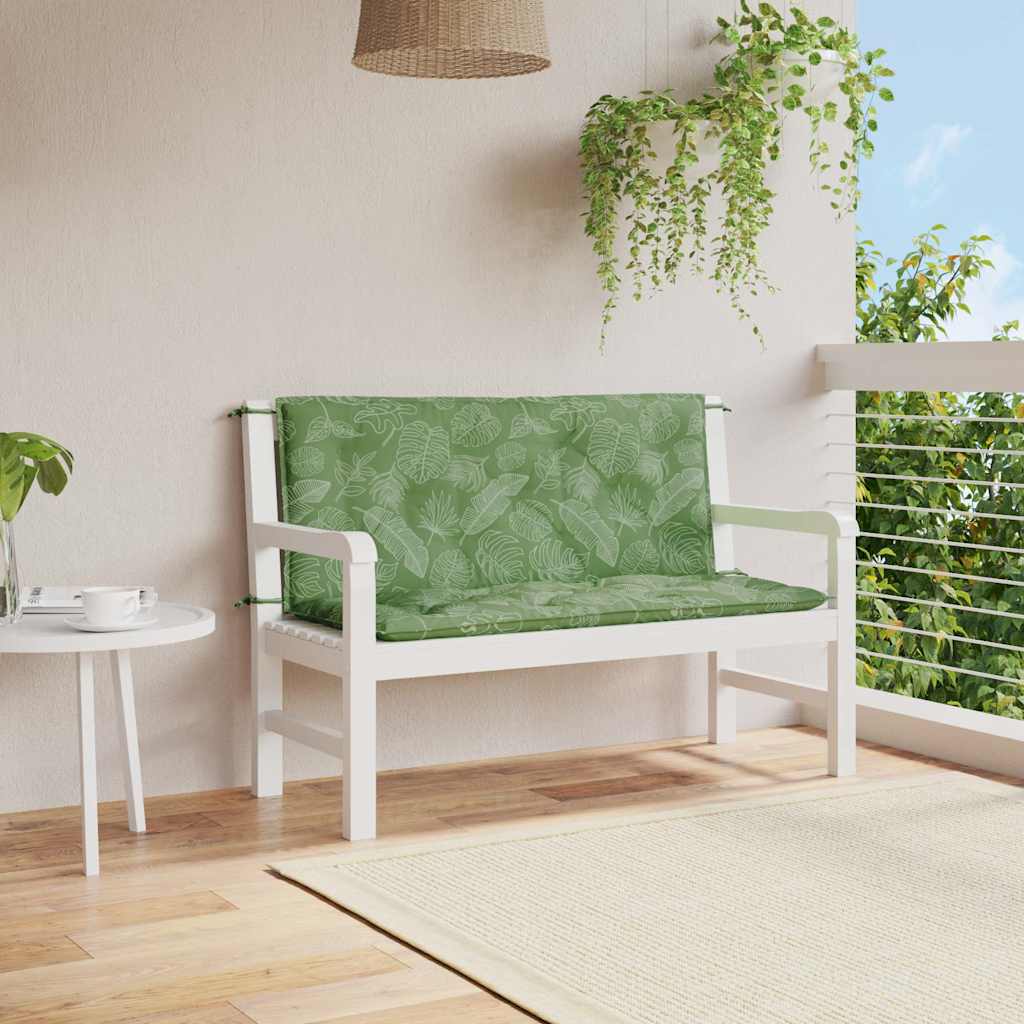 Cojín de banco de jardín tela a rayas azul y blanco 200x50x4 cm