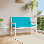 Cojín de banco de jardín tela a rayas azul y blanco 200x50x4 cm