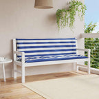 Cojín de banco de jardín tela a rayas azul y blanco 200x50x4 cm