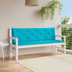 Cojín de banco de jardín tela a rayas azul y blanco 200x50x4 cm