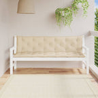 Cojín de banco de jardín tela a rayas azul y blanco 200x50x4 cm