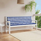 Cojín de banco de jardín tela a rayas azul y blanco 200x50x4 cm